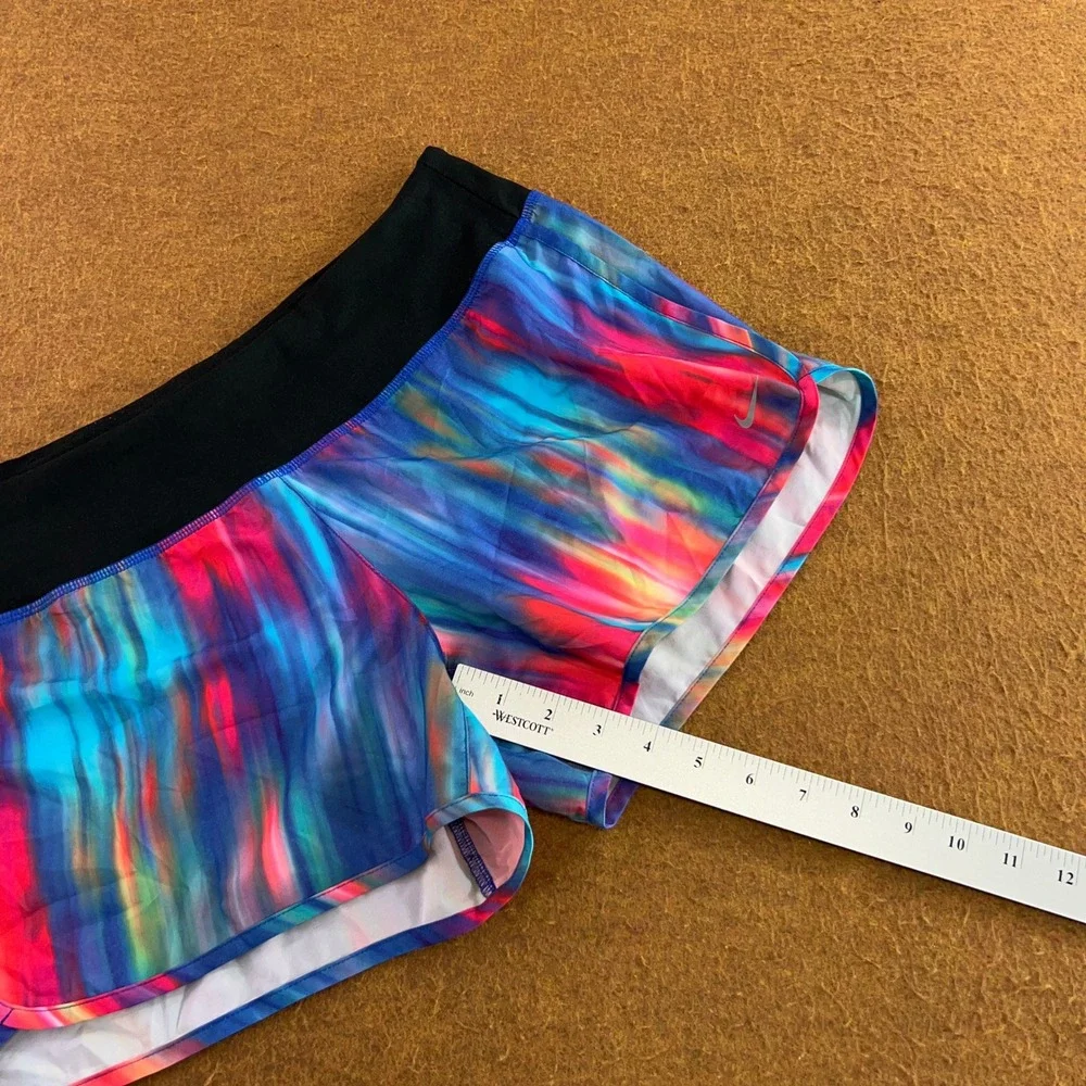 Nike Womens Large Multi-Color Dri-FIT Tie Dye Running Athletic Shorts